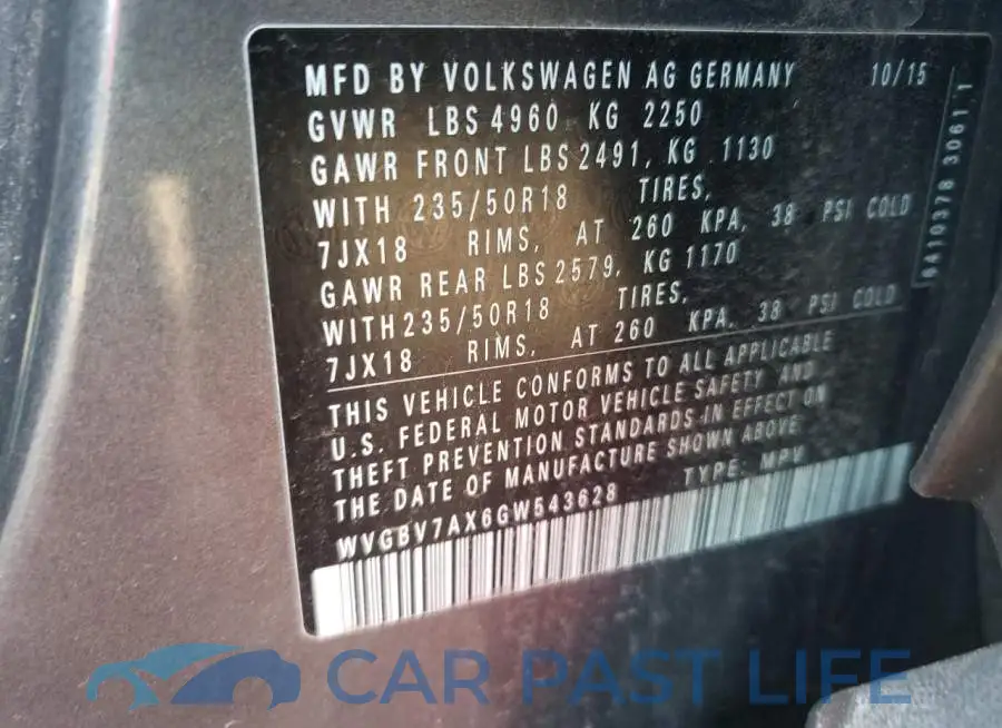 WVGBV7AX6GW543628# 13