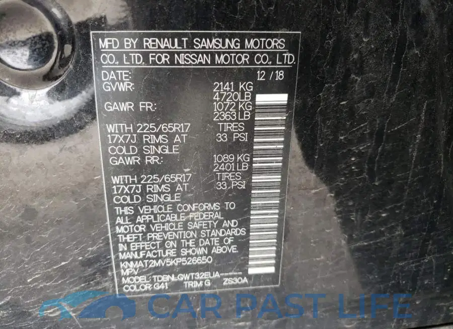 KNMAT2MV5KP526650# 13