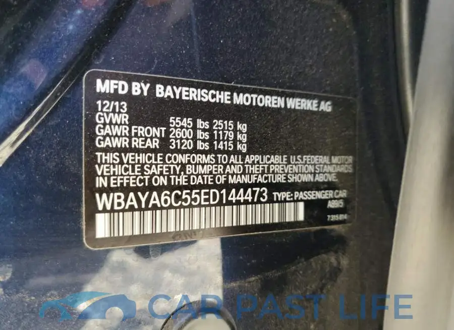 WBAYA6C55ED144473# 12