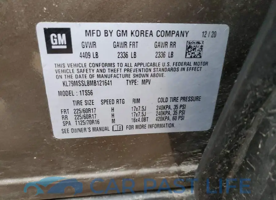 KL79MSSL8MB121641# 12