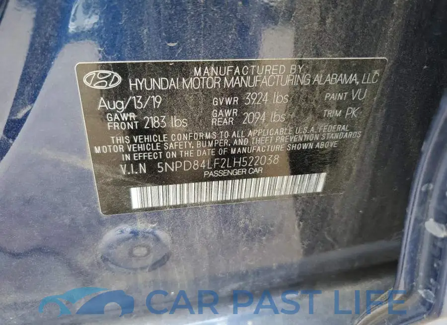 5NPD84LF2LH522038# 10
