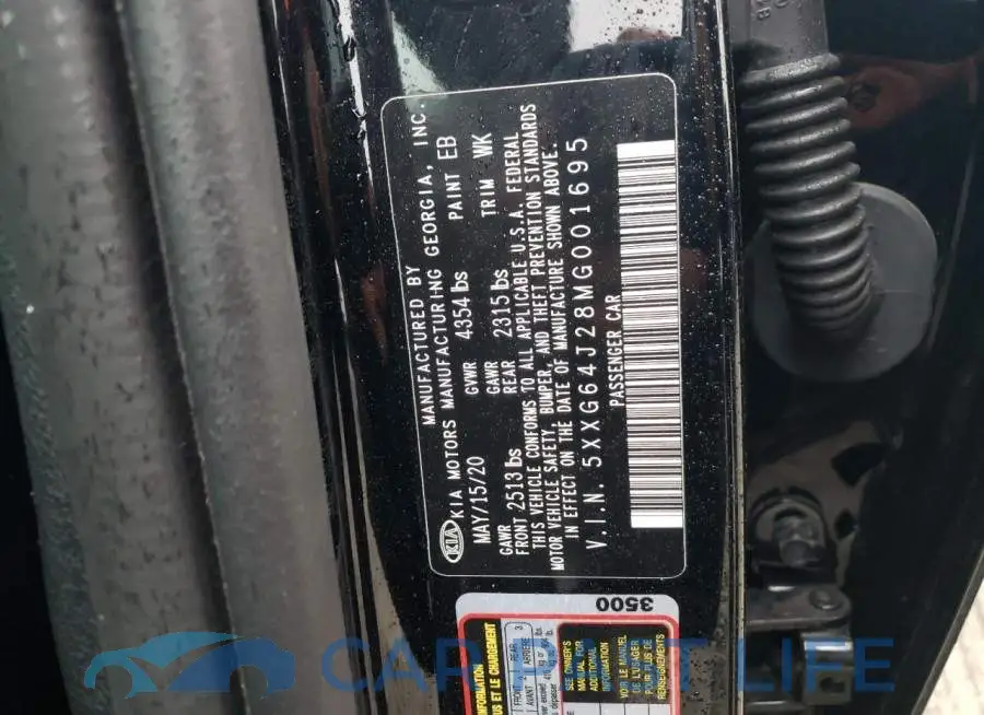 5XXG64J28MG001695# 12