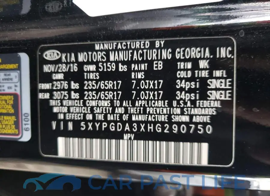 5XYPGDA3XHG290750# 12