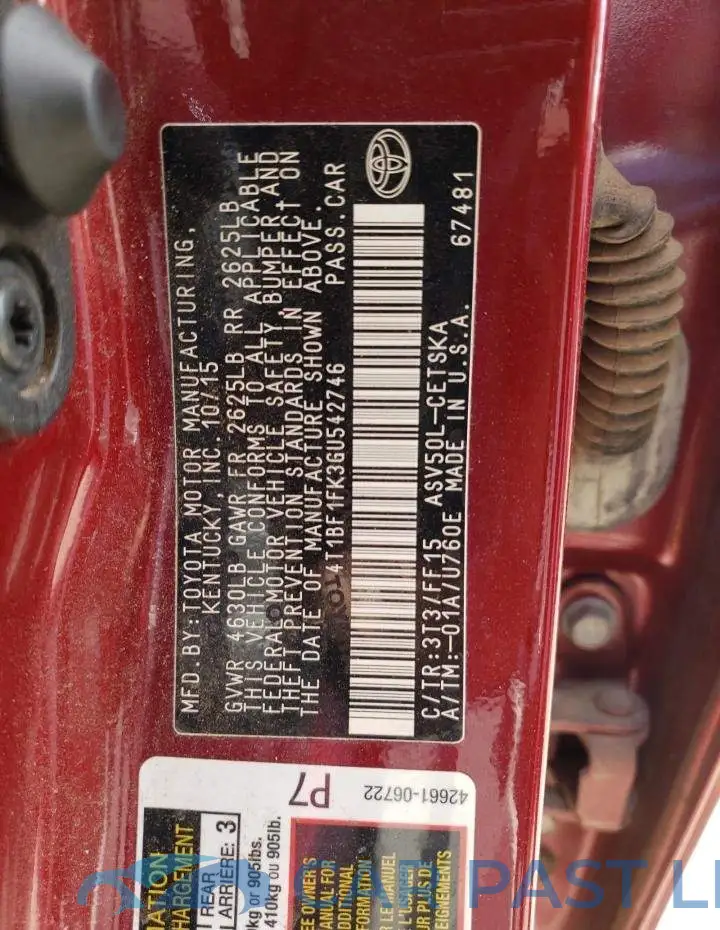 4T1BF1FK3GU542746# 12