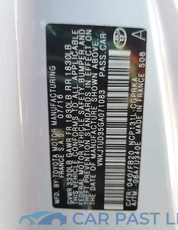 VNKJTUD35GA071083# 12