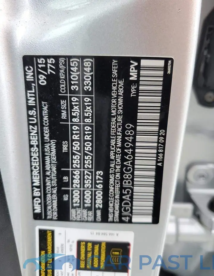 4JGDA5JB8GA649489# 10