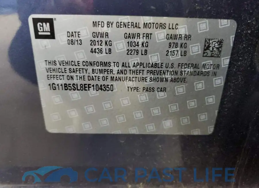 1G11B5SL8EF104350# 13