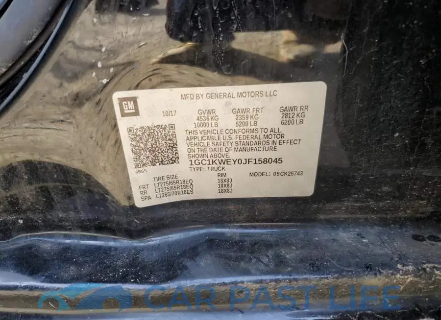 1GC1KWEY0JF158045# 10