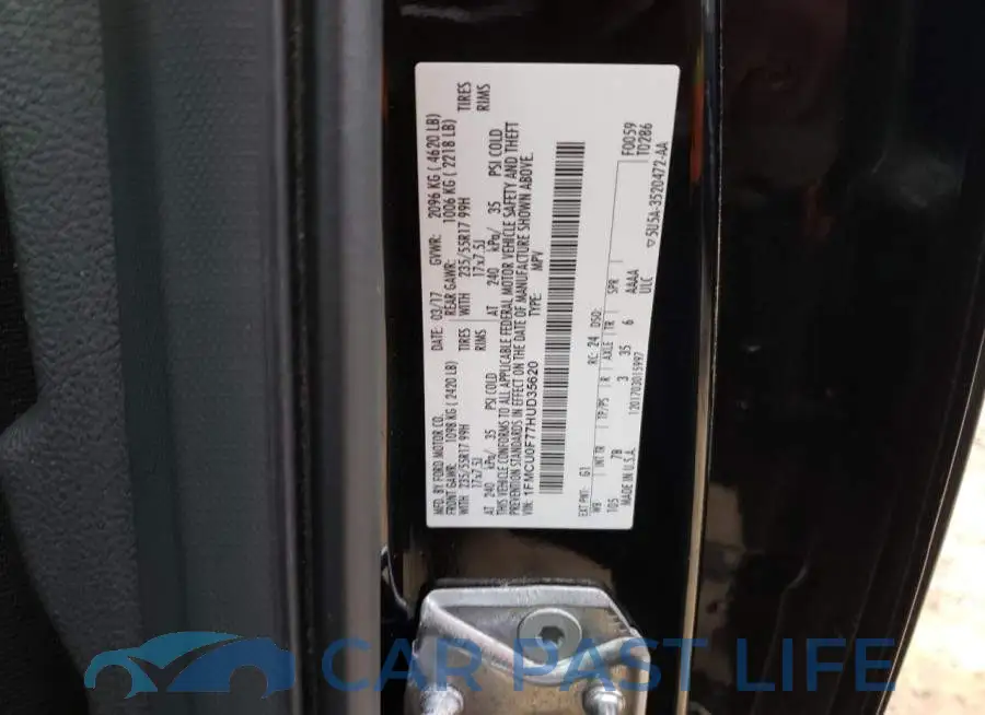 1FMCU0F77HUD35620# 13