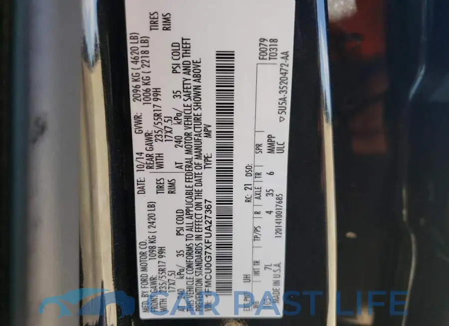 1FMCU0G7XFUA27367# 12