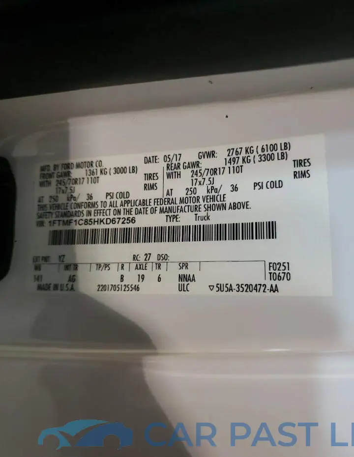1FTMF1C85HKD67256# 12