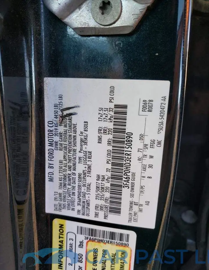 3FA6P0HD3ER150890# 12
