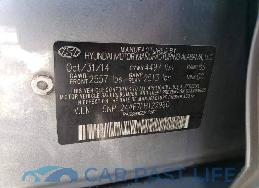 5NPE24AF7FH122960# 12