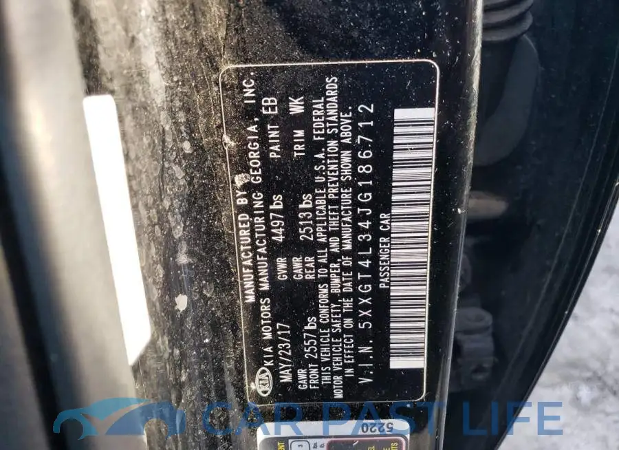 5XXGT4L34JG186712# 12