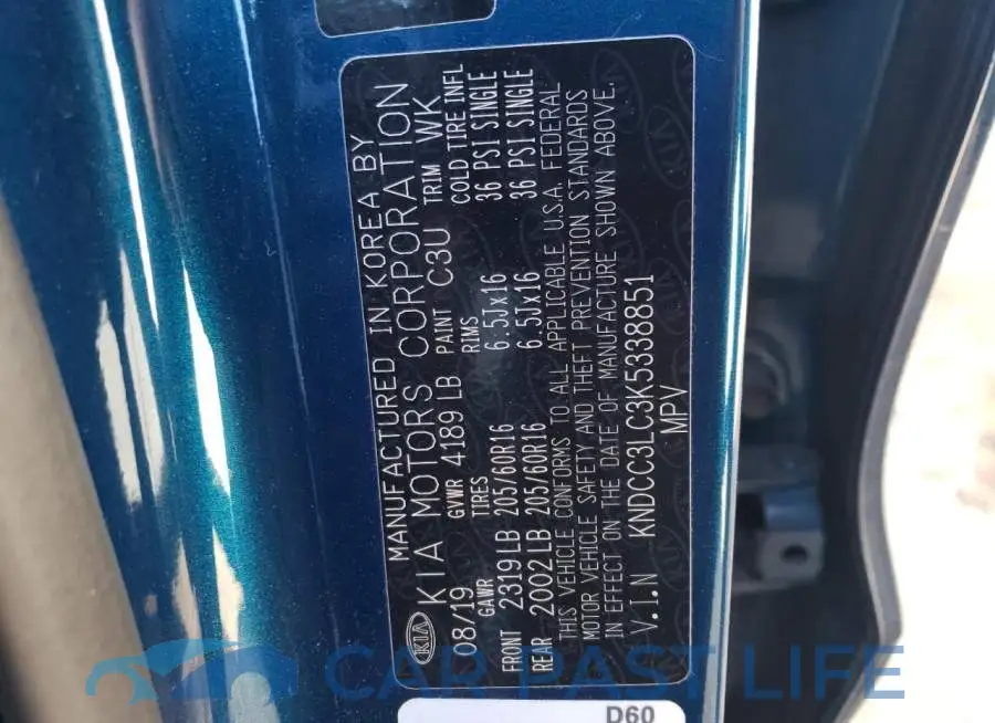 KNDCC3LC3K5338851# 12