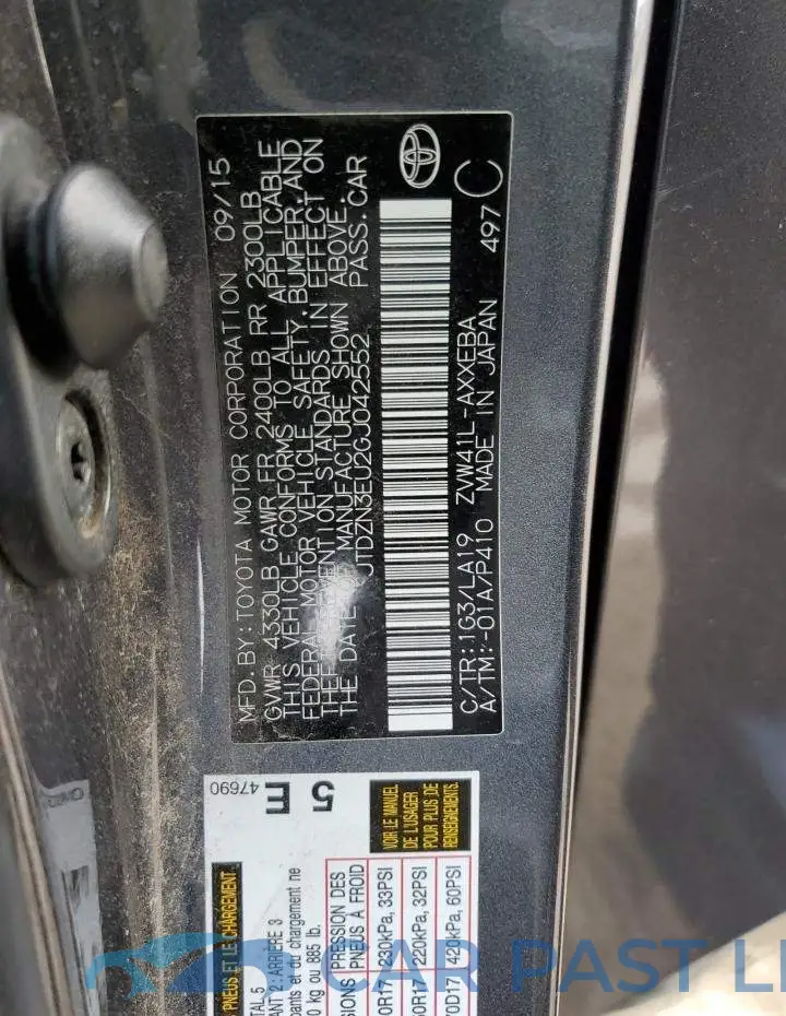 JTDZN3EU2GJ042552# 13