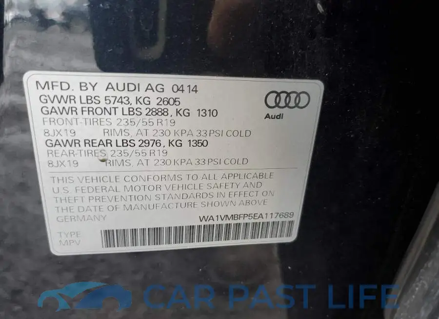 WA1VMBFP5EA117689# 12