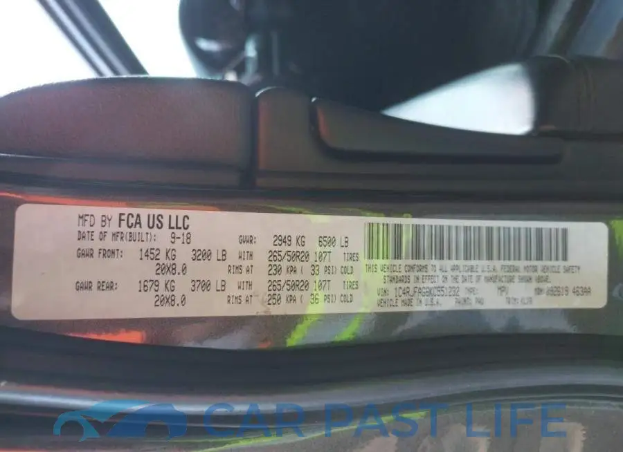 1C4RJFAG6KC551232# 12