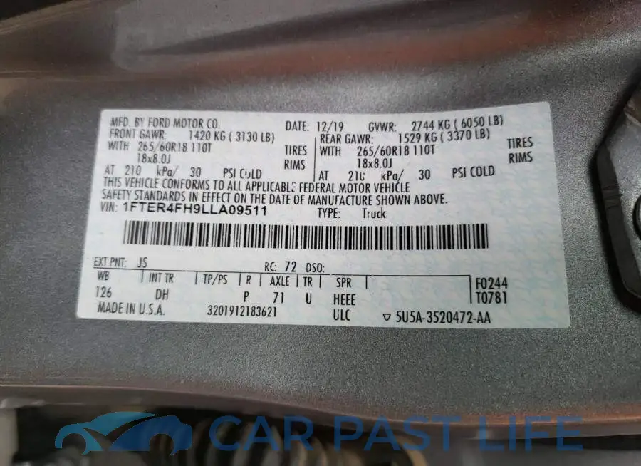 1FTER4FH9LLA09511# 12