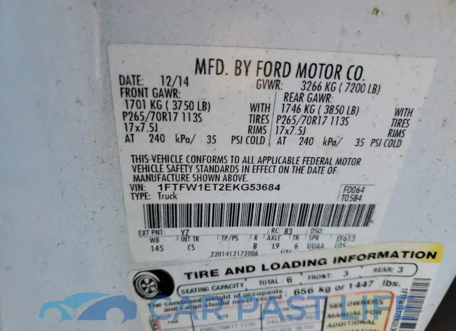 1FTFW1ET2EKG53684# 12