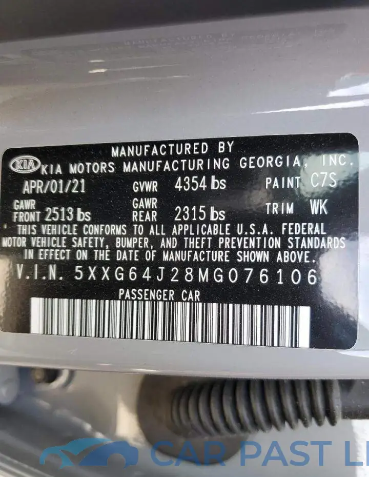 5XXG64J28MG076106# 12