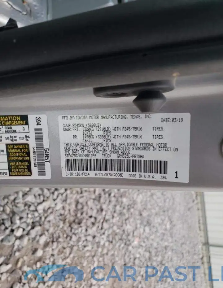 5TFAZ5CN4KX081299# 12