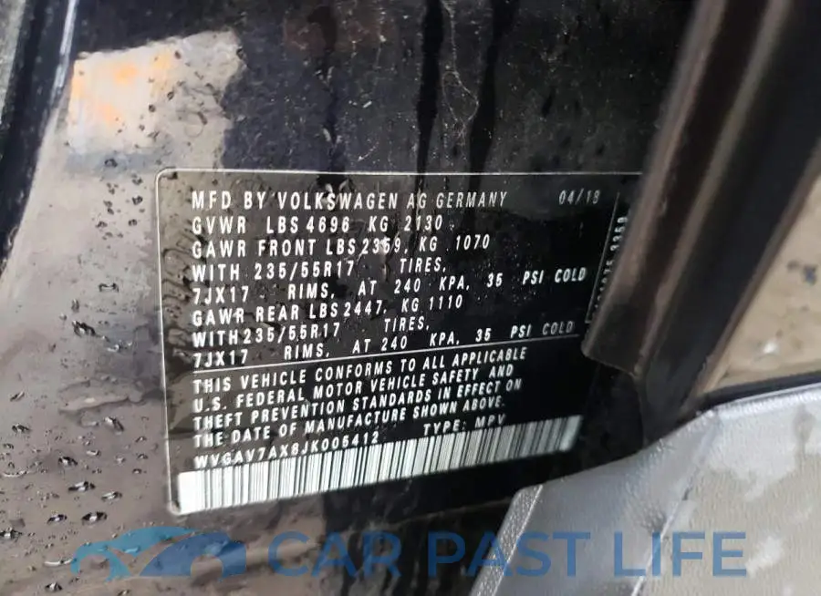 WVGAV7AX8JK005412# 10
