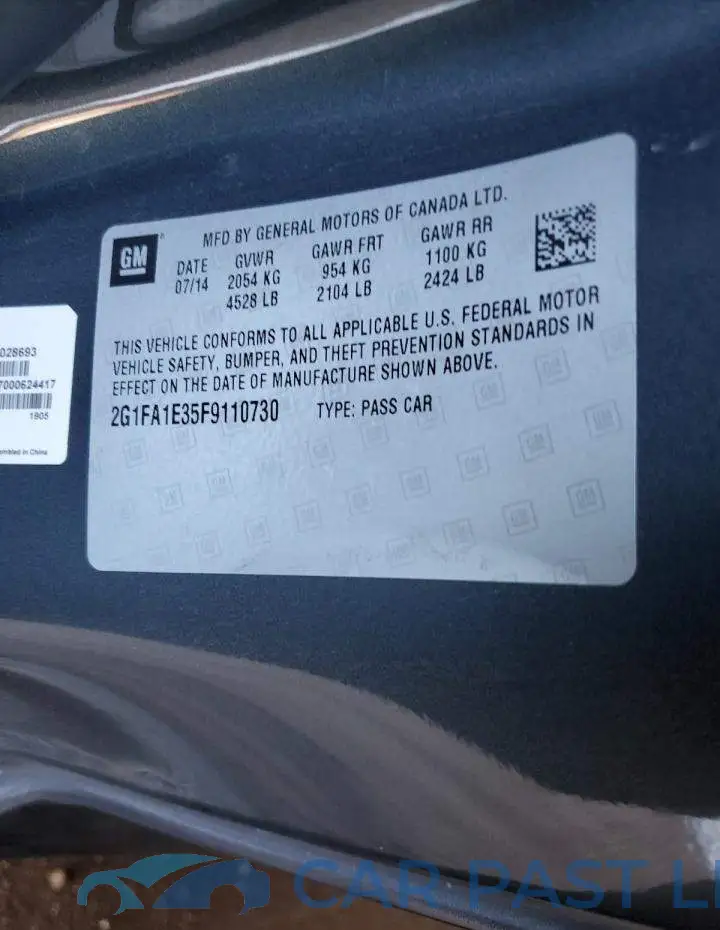 2G1FA1E35F9110730# 12