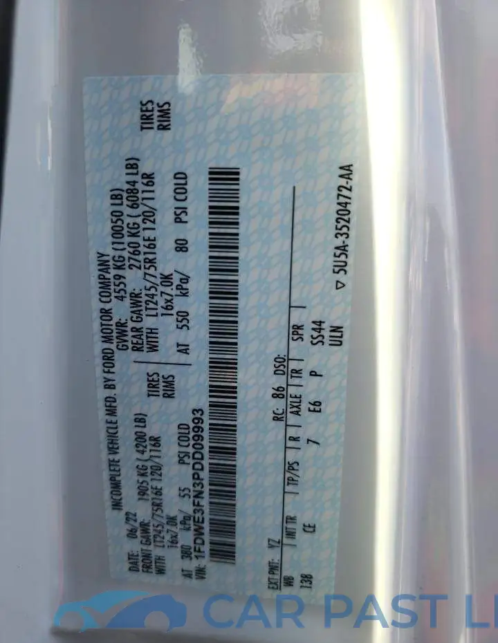 1FDWE3FN3PDD09993# 12