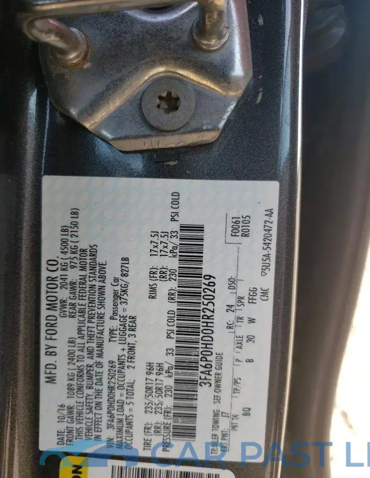 3FA6P0HD0HR250269# 12