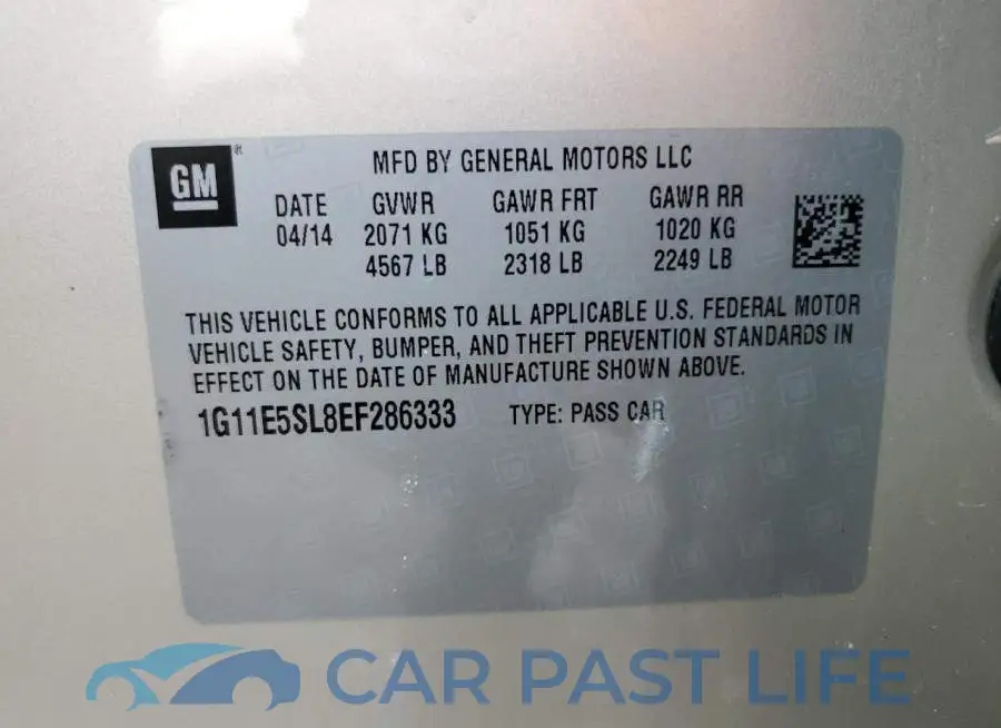 1G11E5SL8EF286333# 12