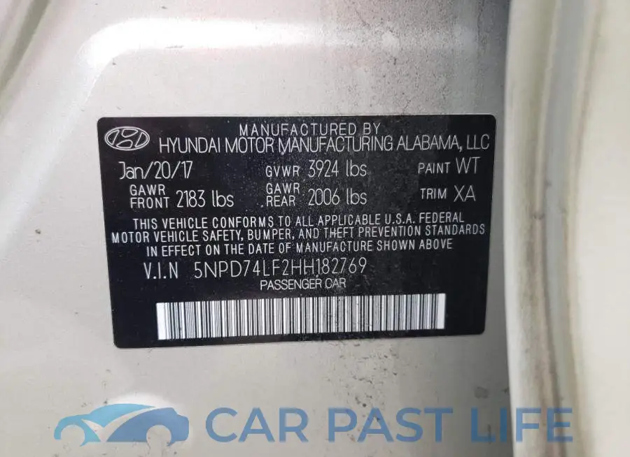 5NPD74LF2HH182769# 12