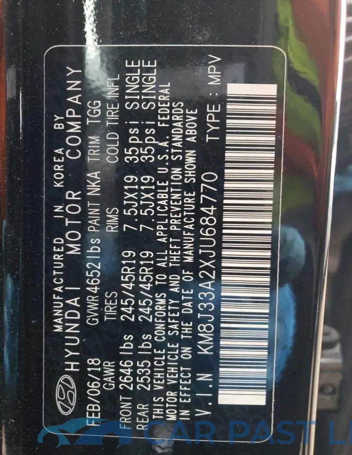 KM8J33A2XJU684770# 13