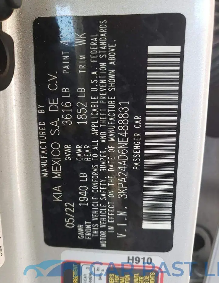 3KPA24AD6NE488831# 12