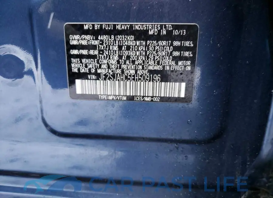 JF2SJAHC5EH509196# 12