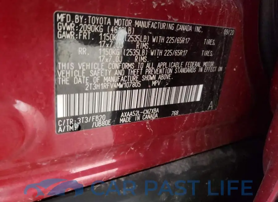 2T3H1RFV4MW107805# 13