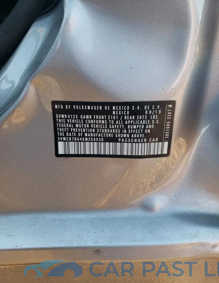 3VWCB7BU4KM258938# 12