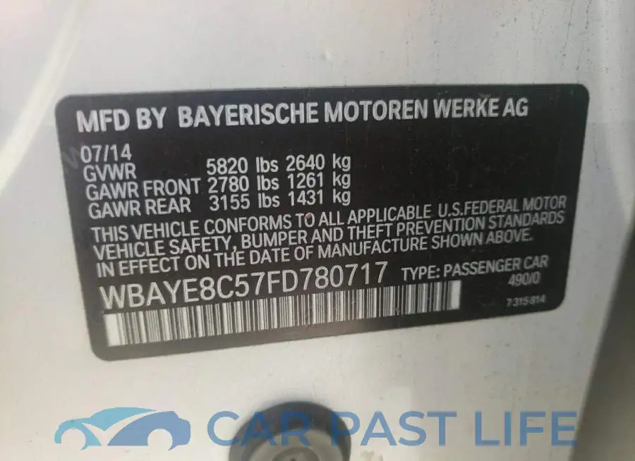 WBAYE8C57FD780717# 12
