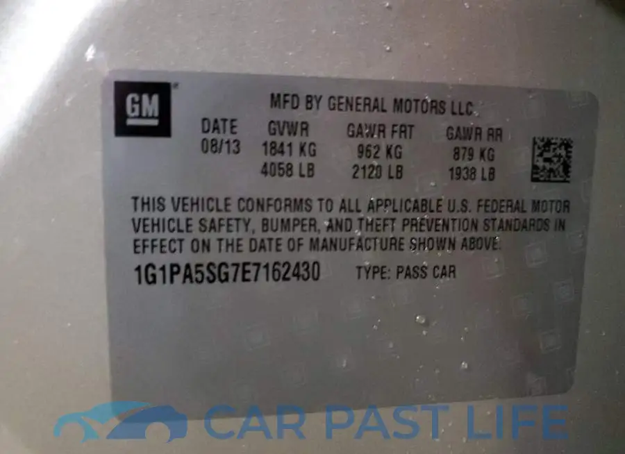 1G1PA5SG7E7162430# 10