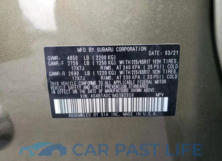 4S4BTADC1M3192958# 13