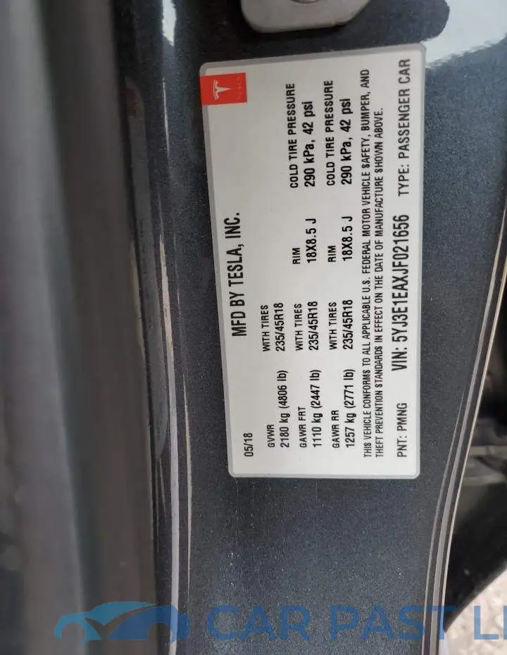 5YJ3E1EAXJF021656# 12