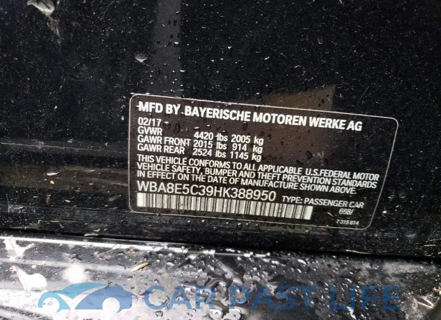 WBA8E5C39HK388950# 12