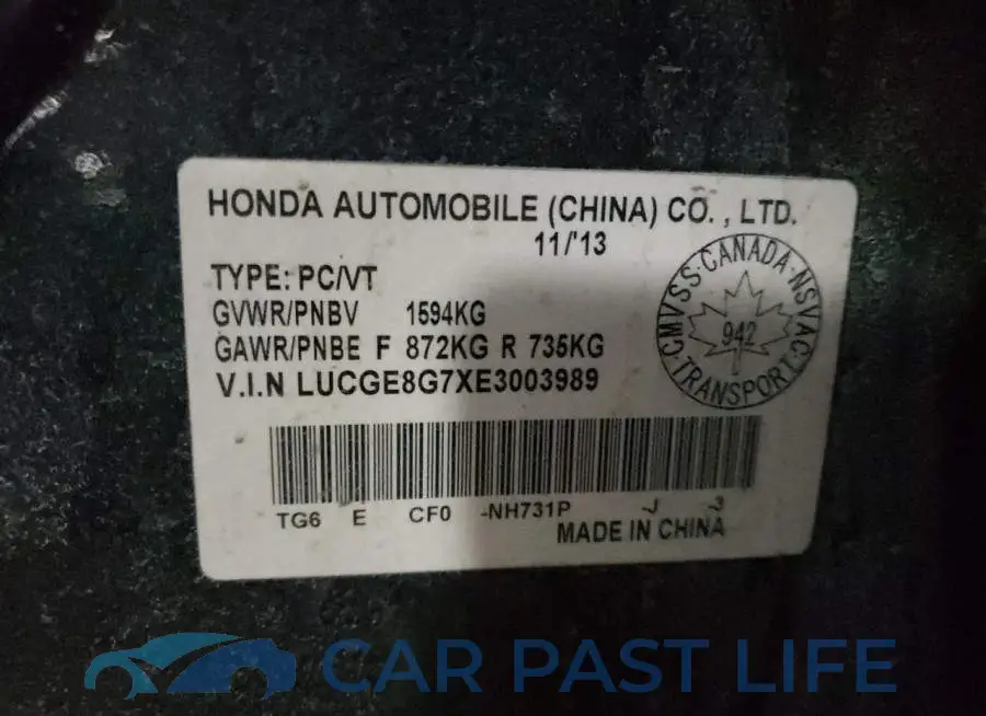 LUCGE8G7XE3003989# 13