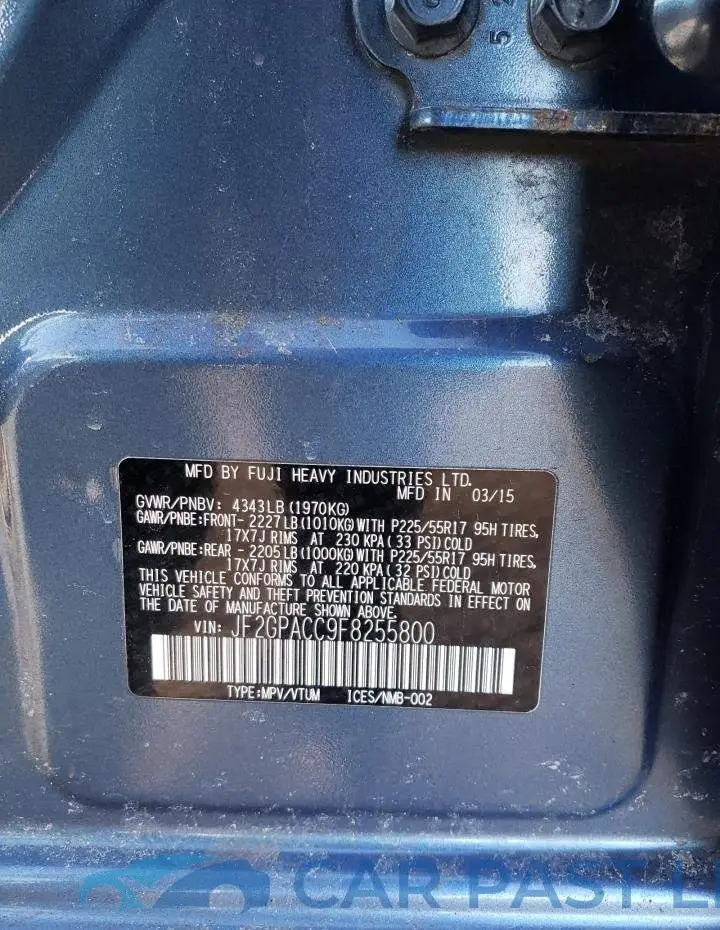 JF2GPACC9F8255800# 12