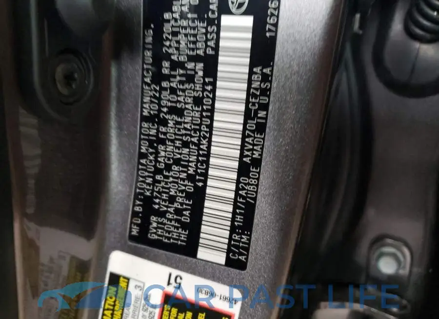 4T1C11AK2PU110241# 12