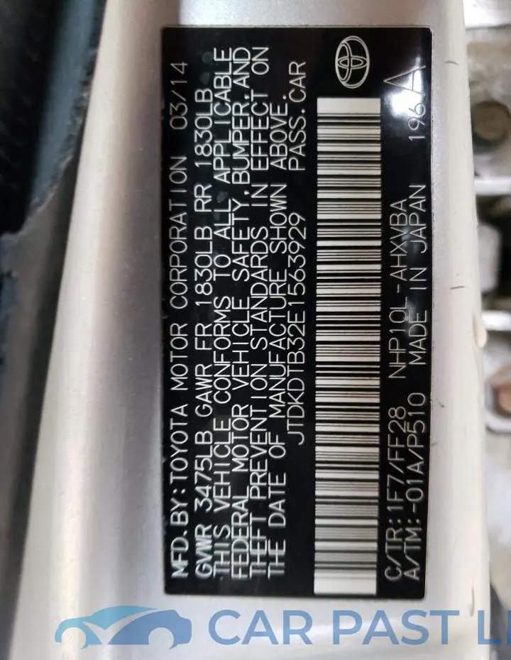 JTDKDTB32E1563929# 13
