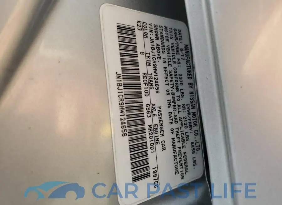 JN1BJ1CR9HW124656# 14
