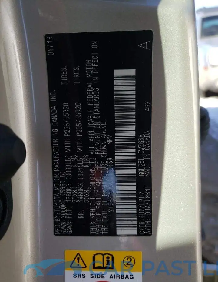 2T2BZMCA9JC150458# 14
