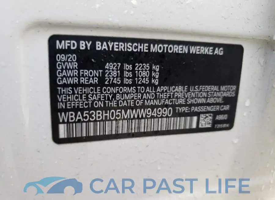 WBA53BH05MWW94990# 12