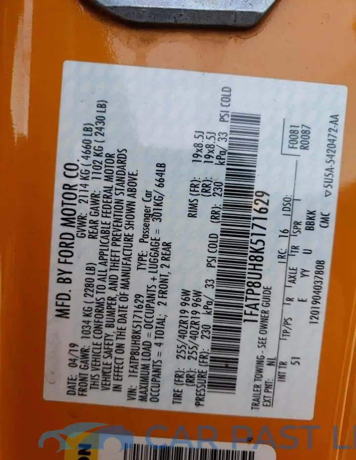 1FATP8UH8K5171629# 13